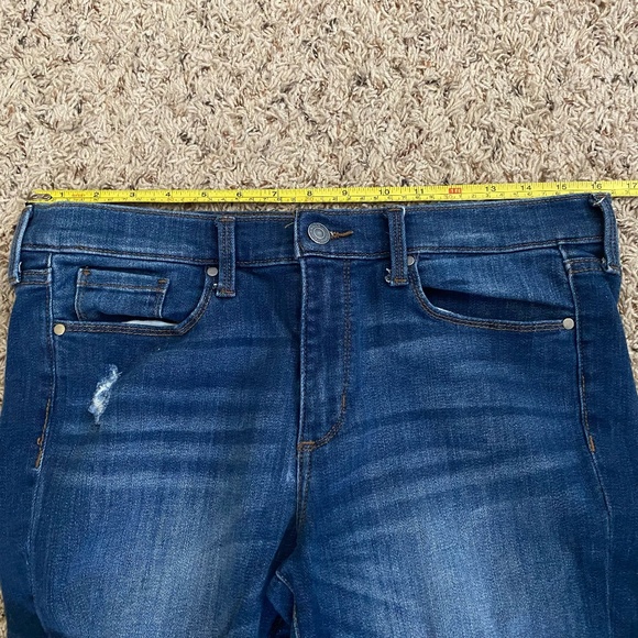 Banana Republic Womens Dark Wash Distressed Skinny Jeans , Blue SZ 30 (M/10) - Picture 7 of 10